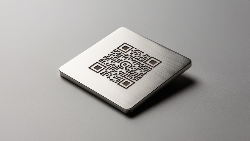 QR-Code Gedenkplakette (Edelstahl)
